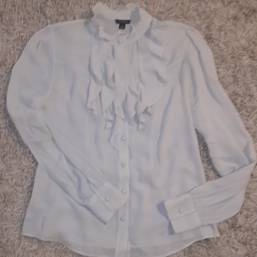 Ann Taylor Dressy Ruffle Blouse Size Small
